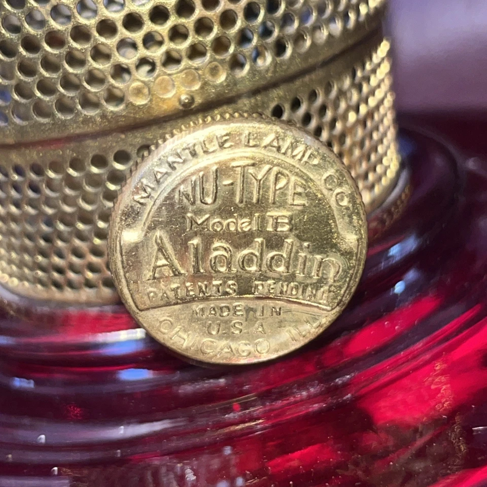 Aladdin Nu-Type Model  B  Short Lincoln Drape RED. New Mantel COMPLETE  Chicago  - Image 2 of 3