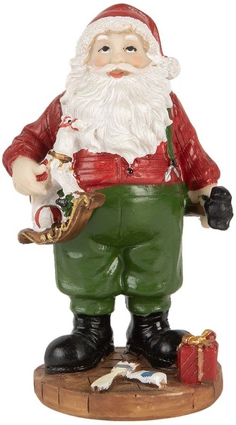 Clayre & Eef 6PR5724 Weihnachtsmann Landhausstil Dekofigur 8X6X13 Cm-image