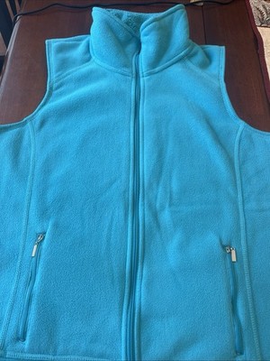 Women's Erika Sport Lg Fleece Vest, all photos are the same vest, color is Aqua