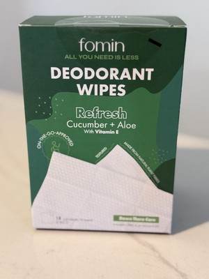 Fomin Deodorant Wipes Refresh Cucumber & Aloe & Vitamine E 15 Indidually Wrapped