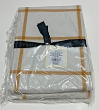 HEARTH & HAND Magnolia 60" x 84" Oblong Tablecloth Canvas Yellow Plaid BRAND NEW