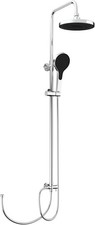 Shower Riser Rail Kit 9 Inch Rain Shower Head and Hose Set Stainless Steel
