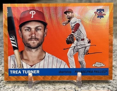 2025 Topps Chrome Platinum Trea Turner Orange Wave Refractor #d 22/25 - Phillies