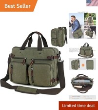 3 In 1 Laptop Bag for Men Women, 17.3 inch Convertible Messenger Bag Canvas C...