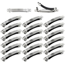 20 Pack 8cm/3" Simple Plain Blank DIY Caft Silver Metal French Hair Barrettes...