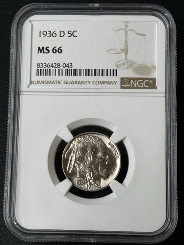 1936-D  5C BUFFALO NICKEL NGC MS66