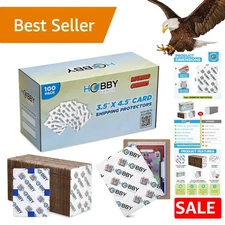 Lightweight Card Shipping Protectors - 100 Pack 3.5 x 4.5 with Rounded Corners