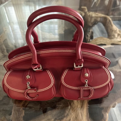 Vintage Christian Dior Detective Red Leather Bag. Code 05-MA-0035