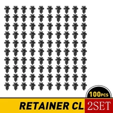 2SET 120PCS 10mm Bumper Clips Auto Car Hole Retainer Rivets Fastener Fender Push