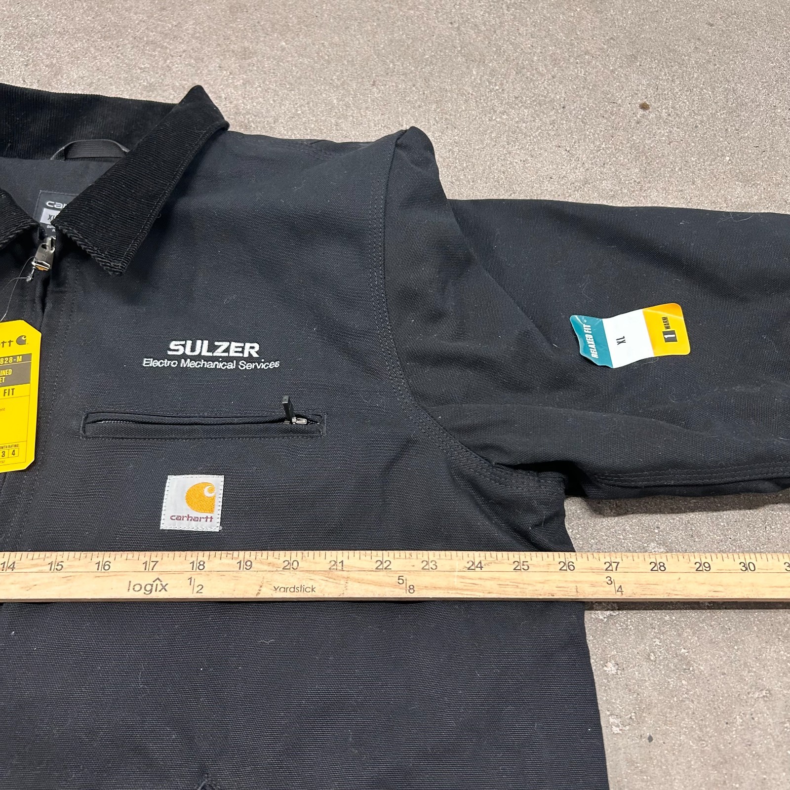 Carhartt Iconic J01 Duck Detroit Jacket Mens XL Black Blanket Lined Relaxed Fit image 2