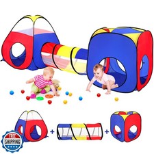 3-in-1 Kids Play Tent with Play Tunnels and Ball Pit, Pop Up Todd