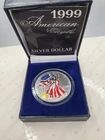 1999 Silver Eagle Painted in Capsule w/Box $1 Dollar 1oz Uncirculated .999