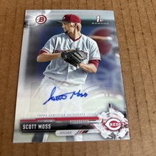 2017 Bowman AUTO ROOKIE 1st Scott Moss RC #PA-SM Reds Baseball Card (f3)