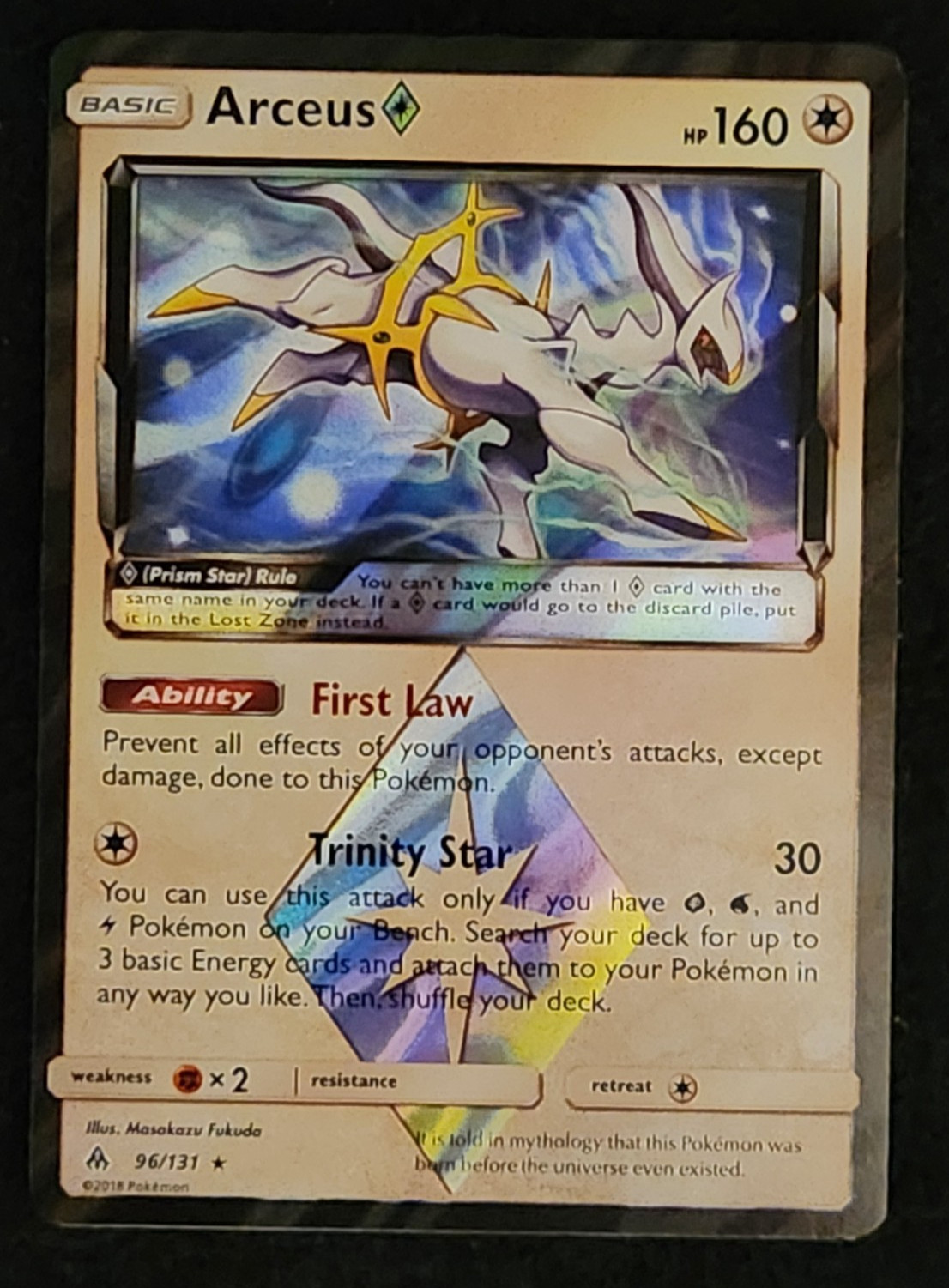2018 Pokémon Forbidden Light Arceus Prism Star Prism Rare #96/131 EX-NM