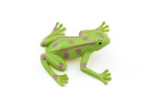 Frog Toy, Green Spotted Frog, Plastic, Realistic Figure, 1.5 Inches CWG22 B47