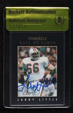 BAS 1993 Pinnacle Hall of Famer Larry Little #356 Authentic Auto HOF ow6
