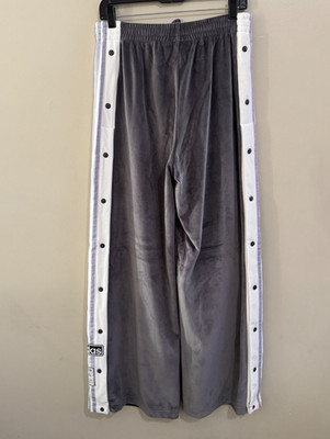 Adidas Adibreak Wide Legs Snap Button Tearaway Velour Track Pants Women M IW5584
