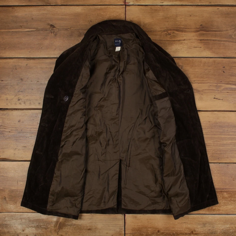 Vintage GAP Blazer Jacket L 90s Cord Corduroy Peacoat Corduroy Brown Womens - Imagem 4 de 4