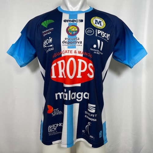 Club Balonmano Ciudad de Málaga 2016 Blue White Emec Handball Jersey Men's XL