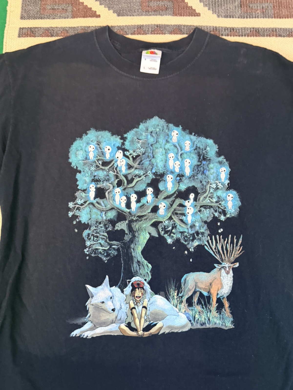 Vintage RARE Princess Mononoke Kodama Studio Ghibli Anime  Shirt Large Anime image 5