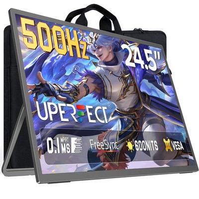24.5'' 500Hz FHD Portable Monitor VESA Mountable DP1.4 HDMI USB C Second Display