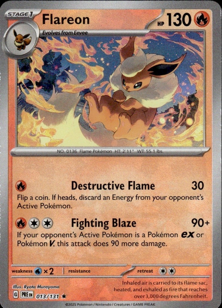 Flareon (Poke Ball Pattern) Rare SV: Prismatic Evolutions 013/131 LP-NM