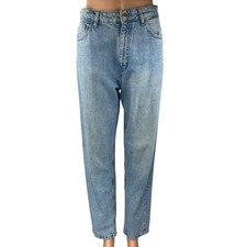 Zara Women's Blue Medium Wash High Waisted Straight Leg Denim Jeans Pants Size 6