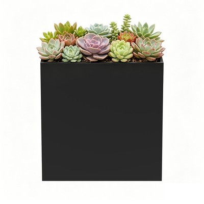Metal Planter Box 24X10X24 Inch Rectangular Steel Planter for Outdoor Porch Yard