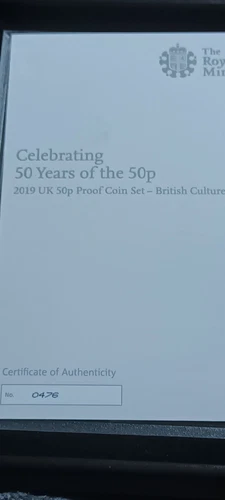 2019 PROOF Mint Celebrating 50 Years Of The 50p British Culture Set (No Kew)… 