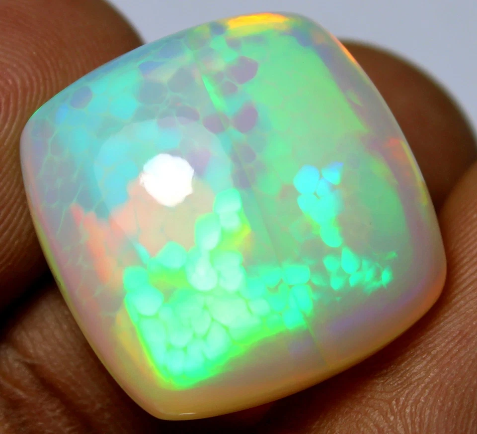 25.50 Cts Certification Natural Loose Gemstone Ethiopian Opal Beautiful Fire Cab - Image 4 of 4