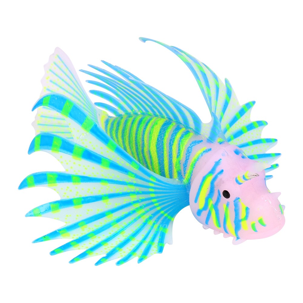 11.5*7.5*3cm Blue Fluorescence Fish Aquarium Ornaments 3D Artificial Silic KRI✈️