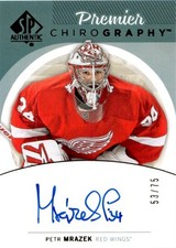 2013-14 SP AUTHENTIC PREMIER CHIROGRAPHY ROOKIE PETR MRAZEK RC AUTO /75 DETROIT