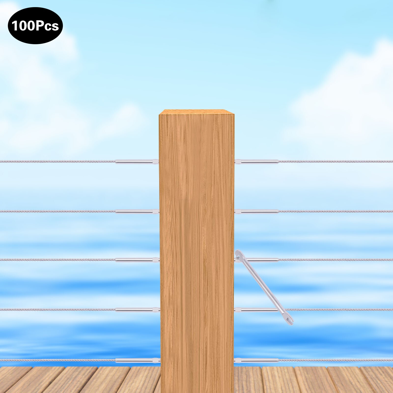 Stainless Steel left/Right Handed Thread Swage Lag Screw for 1/8" Cable Railing