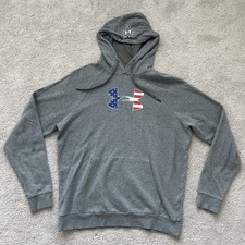 Under Armour Hooded Sweatshirt Loose Coldgear Men's Large Gray USA