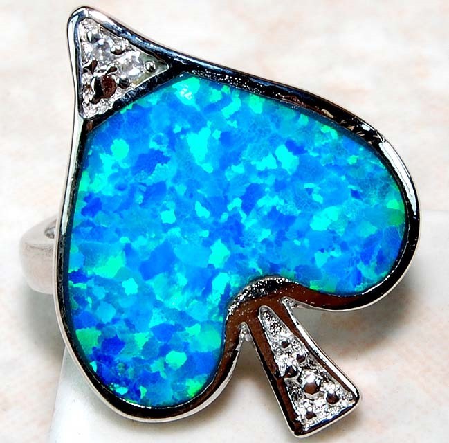 King Of Spades-Australian Opal 925 Sterling Silver Ring Jewelry Sz 7 GA3-4