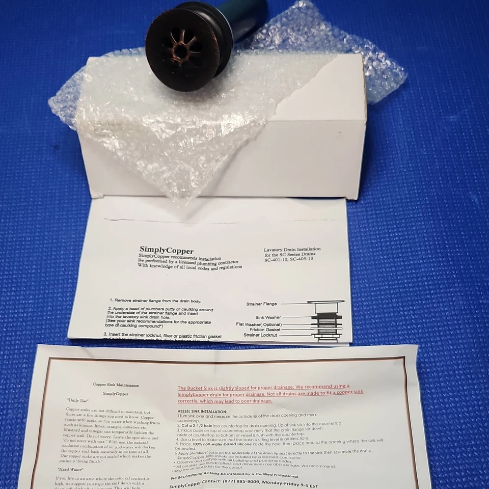 QUALITY 1.5" Non-Overflow Aged Copper Daisy Drain for Copper Vessel Sink - Image 3 of 3