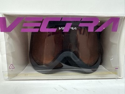 Vintage Vectra T-35 Thermal Ski Goggles White Black/Green Lens Made In USA