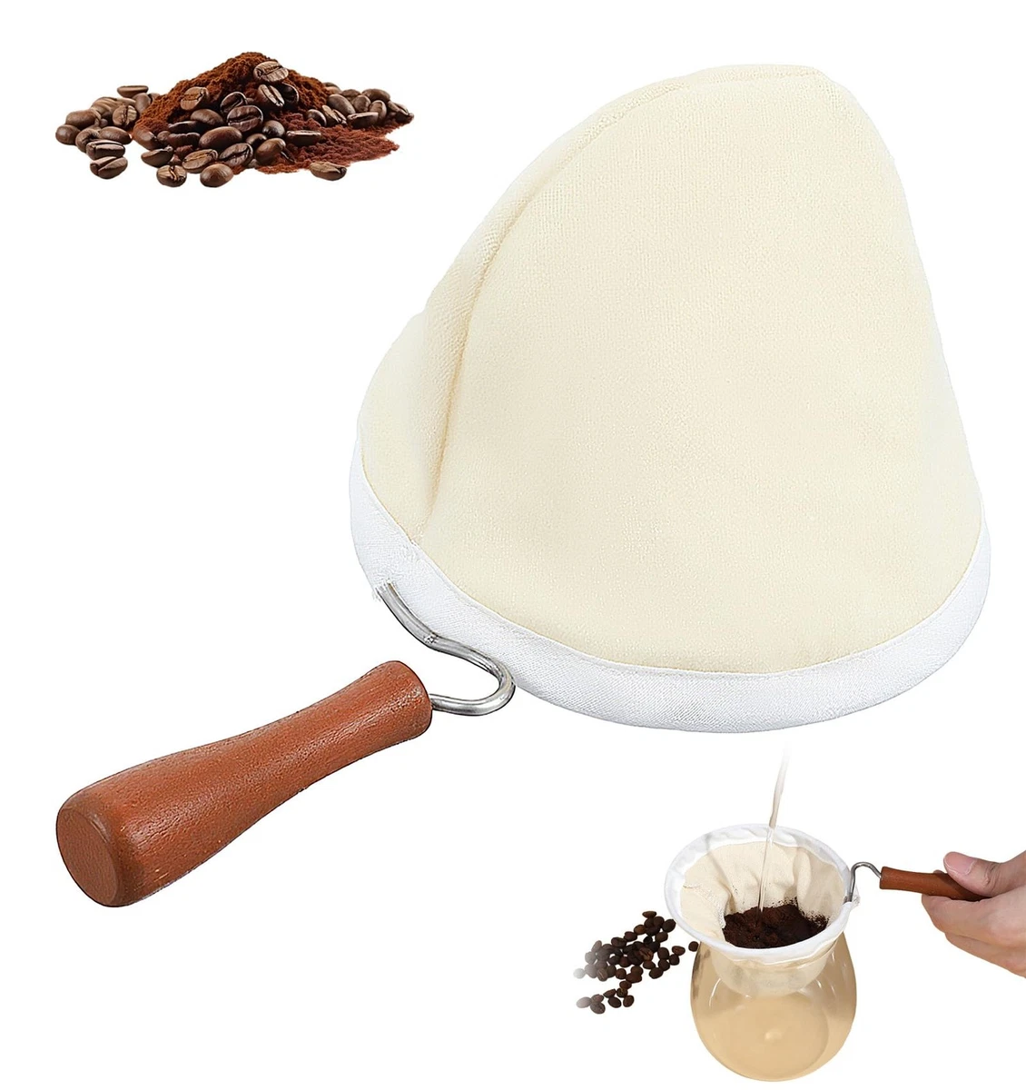 10 Filtri In Nylon Per Caffè Sifone – Rotondi, Riutilizzabili, Per Gocciolatore (Qualità Alimentare) - 3