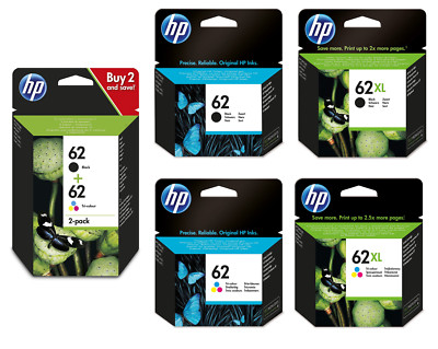 Original HP 62, HP 62XL Schwarz & Farbe Tintenpatronen für Envy 5540 Drucker Posten
