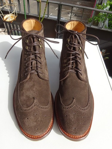 CAMERLENGO 6420 Herr Goodyear Budapester Stiefel Leder Braun Italy Gr.44,5 Neuw - Bild 7 von 19
