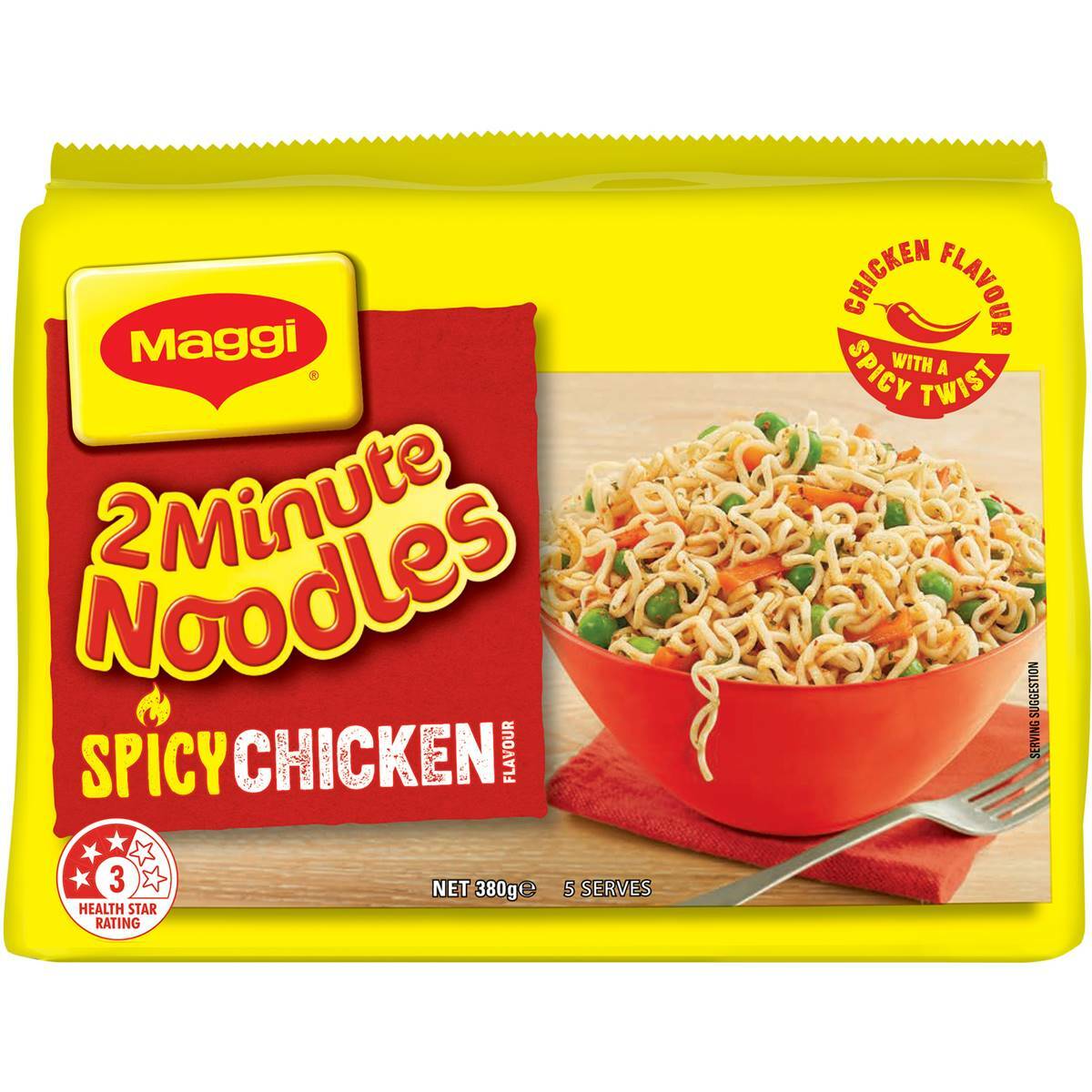 Maggi 2 Minute Instant Hot and Spicy Chicken Noodles 5 Pack | eBay