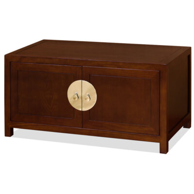 US Seller - Tea Finish Elmwood Chinese Ming Kang Cabinet
