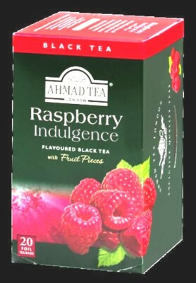 Ahmad Raspberry Indulgence Black Tea Foiled T. Bags 20 ct 1 case 6x20=120 ct NEW