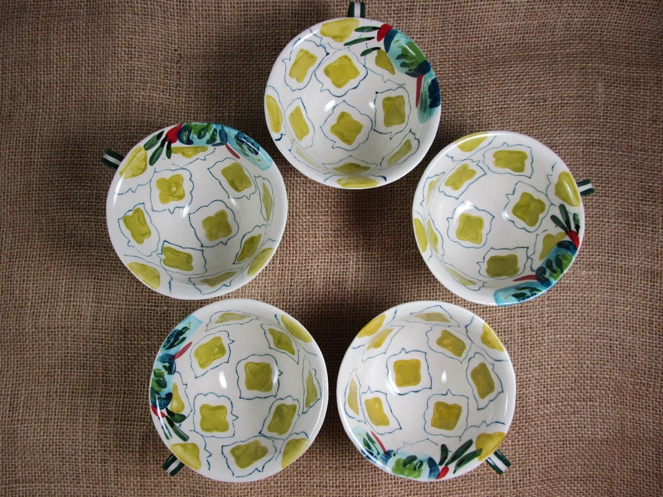 Anthropologie SISSINGHURST CASTLE Juego Floral 5 Tazas de Té/Café de Cerámica Estudio Foto 2 de 4