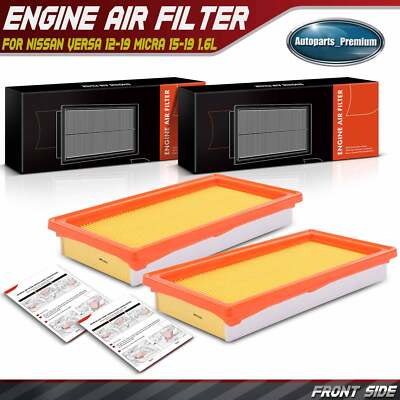 2Pcs Engine Air Filter for Nissan Versa 2012 2013 2014-2019 Micra 2015-2019 1.6L