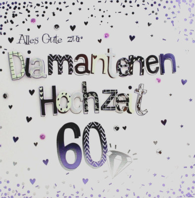 Karte Diamant Hochzeit 60 Jahre Hochzeitstag Diamanthochzeit Glückwunschkarte