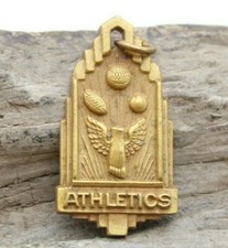 VINTAGE ART DECO ATHLETICS FOOTBALL BASEBALL BASKETBALL MEDAL 16.1x29.6mm B3D2