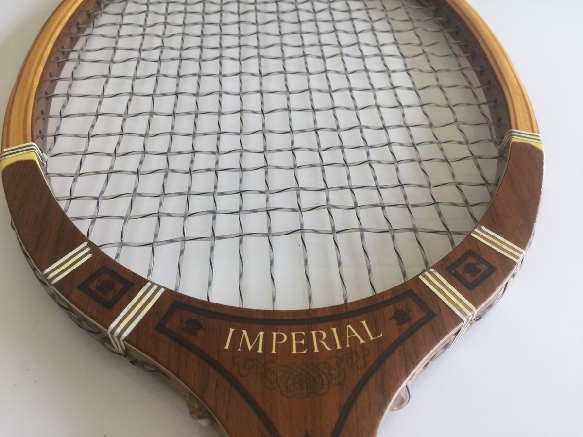 Raquette de tennis impériale en bois davis vintage en bois avec housse