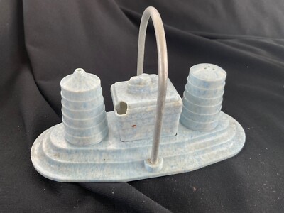 ART DECO BLAUES BAKELIT KRUZIFIX SET