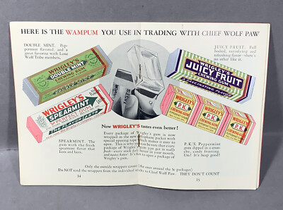 1932 Tribe Book Of The Lone Wolf ~ Wrigley's Gum Ad  Wampum Premium